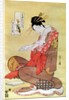 Seated Woman Reading by Hosoda Eishi