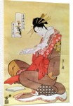 Seated Woman Reading by Hosoda Eishi