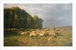 Flock of Sheep in a Landscape by Charles Emile Jacque