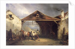A Farrier shoeing a Horse by Francois-Emile de Lansac