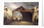 A Farrier shoeing a Horse by Francois-Emile de Lansac