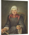 An Old Woman Spinning by French School