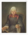 An Old Woman Spinning by French School