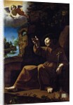 St. Francis of Assisi Consoled by an Angel Musician by Italian School