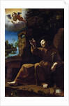 St. Francis of Assisi Consoled by an Angel Musician by Italian School