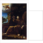 St. Francis of Assisi Consoled by an Angel Musician by Italian School