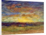 Landscape with Setting Sun, 19th century by Auguste Francois Ravier