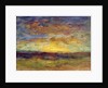 Landscape with Setting Sun, 19th century by Auguste Francois Ravier