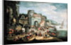 View of a Mediterranean Port by Mathys Schoevaerdts