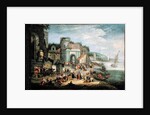 View of a Mediterranean Port by Mathys Schoevaerdts