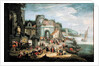 View of a Mediterranean Port by Mathys Schoevaerdts