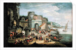 View of a Mediterranean Port by Mathys Schoevaerdts
