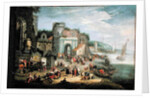 View of a Mediterranean Port by Mathys Schoevaerdts
