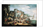 View of a Mediterranean Port by Mathys Schoevaerdts