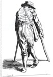 Beggar on his crutches, from behind by Jacques Callot