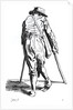 Beggar on his crutches, from behind by Jacques Callot