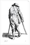 Beggar on his crutches, from behind by Jacques Callot