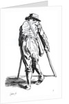 Beggar on his crutches, from behind by Jacques Callot