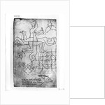 Facsimile copy of Ms Fr 19093 fol.19v Studies of men and animals by Villard de Honnecourt