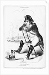 La Grenouille et le Boeuf : The Small and the Large Napoleon I, caricature from 'The Puppet Show' by French School