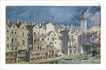 Fire at the Pont aux Meuniers in 1621 by Theodor Josef Hubert Hoffbauer