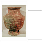 Lei wine vase decorated with a taotie design, from Pao-Chia-Chuang, Zhengzhou, Henan, Shang Dynasty, 16th-15th century BC by School Chinese