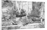 The Holy Family with a cat, 1654 by Rembrandt Harmensz. van Rijn