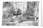 The Holy Family with a cat, 1654 by Rembrandt Harmensz. van Rijn