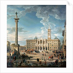 The Piazza Santa Maria Maggiore, 1752 by Giovanni Paolo Pannini or Panini