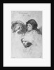 Three female heads with one sleeping, 1637 by Rembrandt Harmensz. van Rijn