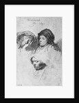 Three female heads with one sleeping, 1637 by Rembrandt Harmensz. van Rijn
