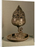 Censer in the shape of the cosmic mountain 'po-shan-lu' held up by a man seated on a monster by School Chinese