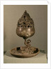 Censer in the shape of the cosmic mountain 'po-shan-lu' held up by a man seated on a monster by School Chinese