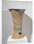 Ritual 'ku' beaker decorated with monster masks, from Ming-Kung-Lu, Zhengzhou, Henan, Shang Dynasty, 16th-15th century BC by School Chinese