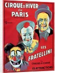 Poster advertising the 'Cirque d'Hiver de Paris' featuring the Fratellini Clowns, c.1927 by French School