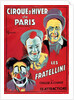 Poster advertising the 'Cirque d'Hiver de Paris' featuring the Fratellini Clowns, c.1927 by French School