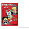 Poster advertising the 'Cirque d'Hiver de Paris' featuring the Fratellini Clowns, c.1927 by French School