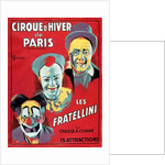 Poster advertising the 'Cirque d'Hiver de Paris' featuring the Fratellini Clowns, c.1927 by French School