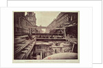 Construction of the metro system along the rue de Rivoli, 1898 by French School