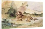 A Lion in the Desert, 1834 by Ferdinand Victor Eugene Delacroix