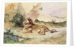 A Lion in the Desert, 1834 by Ferdinand Victor Eugene Delacroix