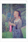 Young Girl with a Pink Stocking or Young Breton Knitting, 1920 by Paul Serusier