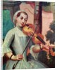 A Violinist, detail from a screen by Mexican School