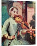 A Violinist, detail from a screen by Mexican School