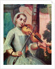 A Violinist, detail from a screen by Mexican School