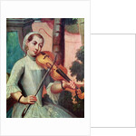 A Violinist, detail from a screen by Mexican School