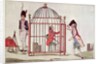 Caricature of Louis XVI in a cage after his arrest at Varennes, 1791 by French School
