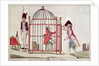 Caricature of Louis XVI in a cage after his arrest at Varennes, 1791 by French School