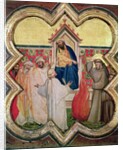 The Trial by Fire, St. Francis offers to walk through fire, to convert the Sultan of Egypt in 1219 by Taddeo Gaddi