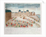 Perspective view of the arrival of Louis XVI at the Hotel de Ville by French School